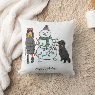 Snögubbe Kudde