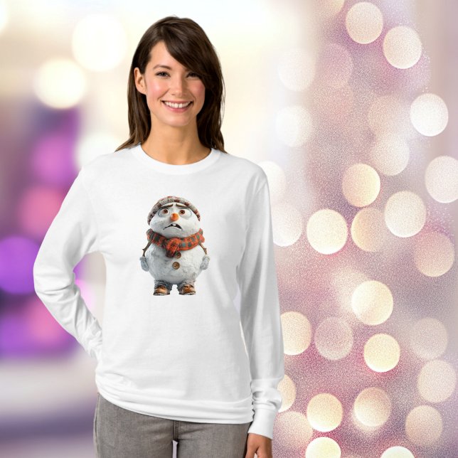 Snögubbe, kvinnlig fru t shirt (Skapare uppladdad)