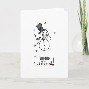 Snögubbe Låt det snöa Helgkort