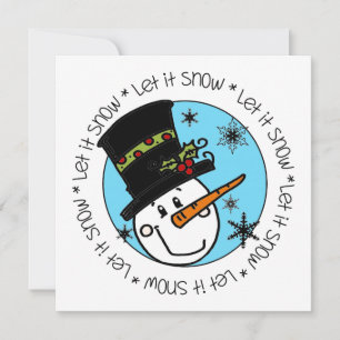 Snögubbe Låt det snöa Julkort