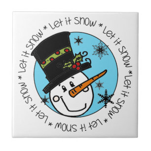 Snögubbe Låt det snöa Kakelplatta