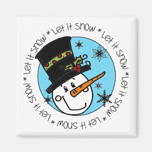Snögubbe Låt det snöa Magnet