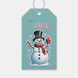 Snögubbe Låt det snöa Presentetikett