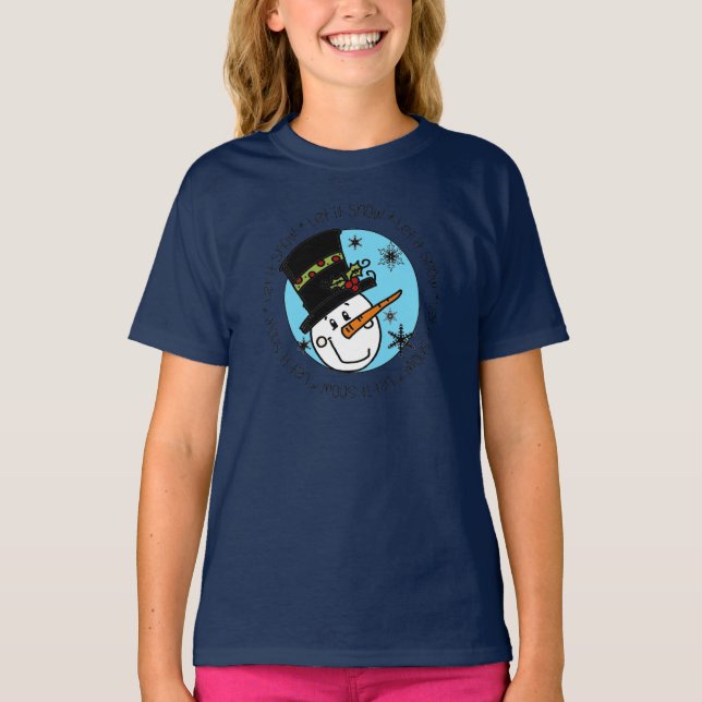 Snögubbe Låt det snöa Tee Shirt (Framsida)