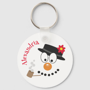 Snögubbe Lusnyj Ansikte Cute Novelty jul Nyckelring