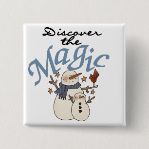 Snögubbe Magic jul Helgdag Knapp