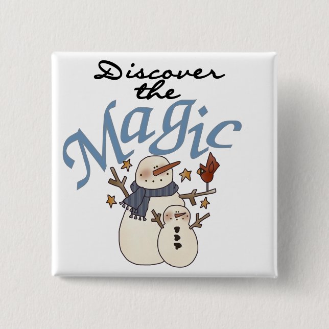 Snögubbe Magic jul Helgdag Knapp (Framsida)