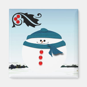 Snögubbe Magnet