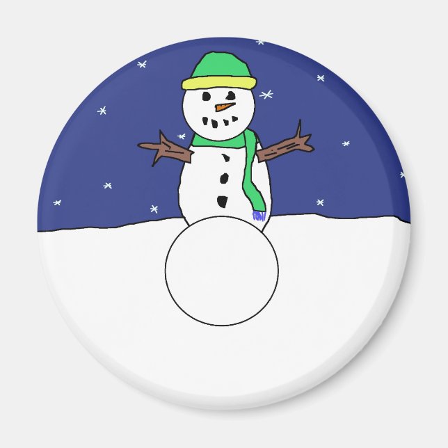 Snögubbe magnet (Framsidan)