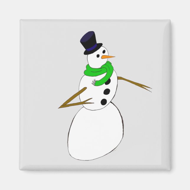 snögubbe magnet (Framsidan)