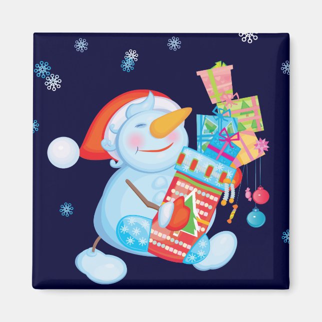 Snögubbe Magnet for Gifts (Framsidan)