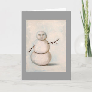 snögubbe målning helgkort