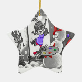 Snögubbe-målningsfärg, ornament