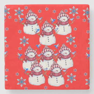 Snögubbe Marble Stone Underlägg jul