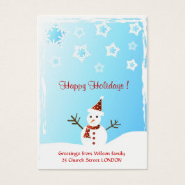 Snögubbe - märkre för gåva visitkort