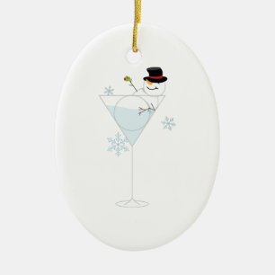 Snögubbe Martini Julgransprydnad Keramik