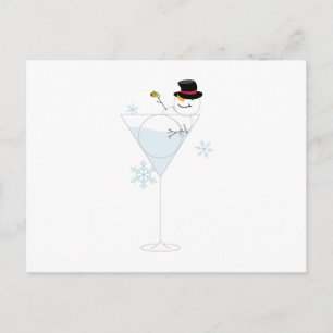 Snögubbe Martini Vykort