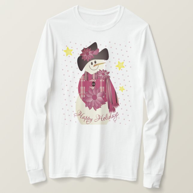 Snögubbe med Burgundy T Shirt (Design framsida)
