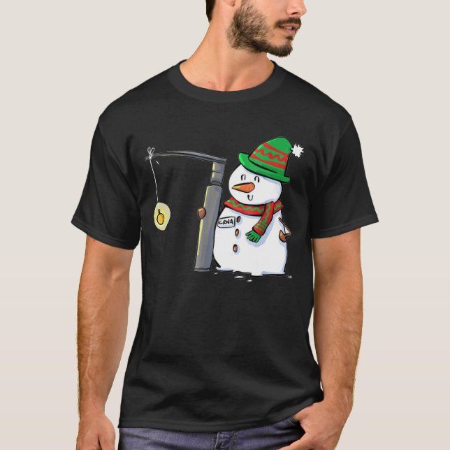 Snögubbe med en Miller 2-anestesisk jul T Shirt (Framsida)