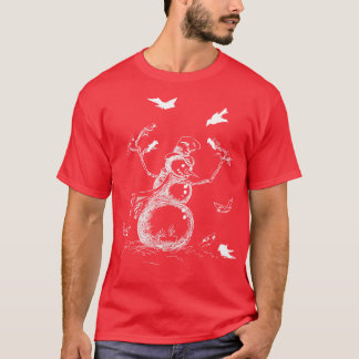 Snögubbe med fåglar 1 t shirt
