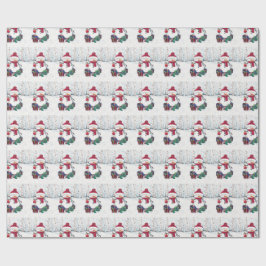 Snögubbe med gåvor i vattenfärg presentpapper