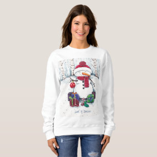 Snögubbe med gåvor i vattenfärg t shirt