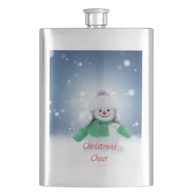 Snögubbe med grönt scarf fickplunta (Framsidan)