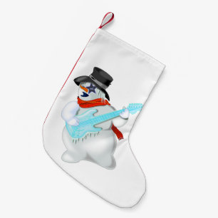 Snögubbe med Guitar Funny-julklapp Liten Julstrumpa