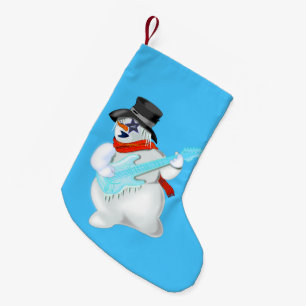 Snögubbe med Guitar Funny-julklapp Liten Julstrumpa