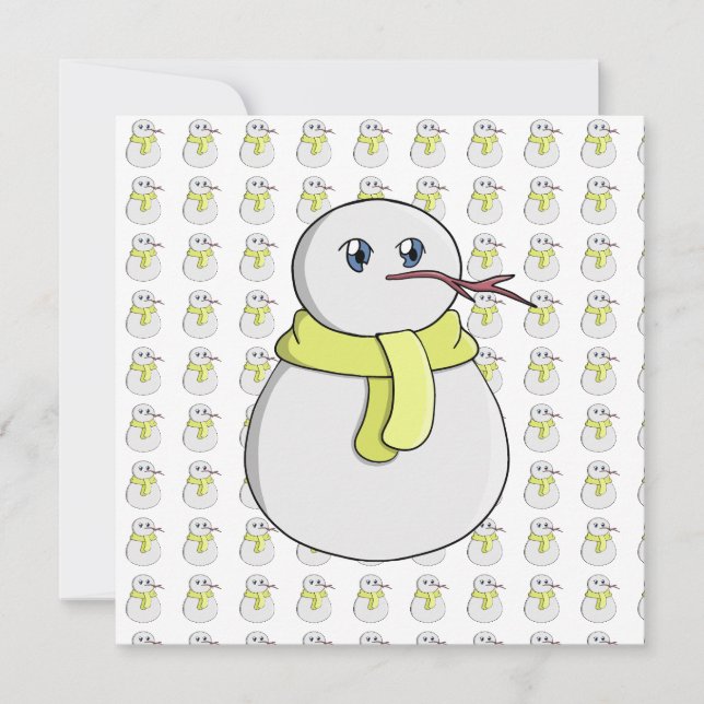 Snögubbe med gult scarf (Framsida)