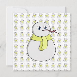 Snögubbe med gult scarf