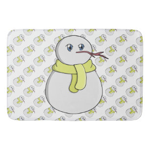 Snögubbe med gult scarf badrumsmatta