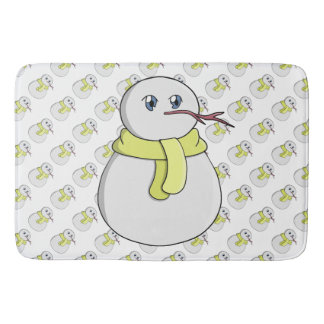 Snögubbe med gult scarf badrumsmatta