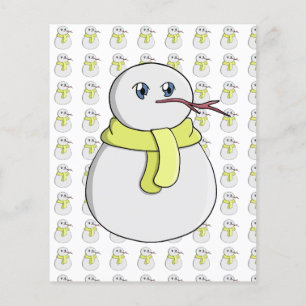 Snögubbe med gult scarf flygblad