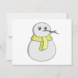Snögubbe med gult scarf OSA kort