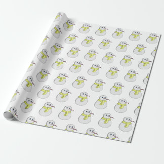 Snögubbe med gult scarf presentpapper