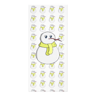 Snögubbe med gult scarf reklamkort