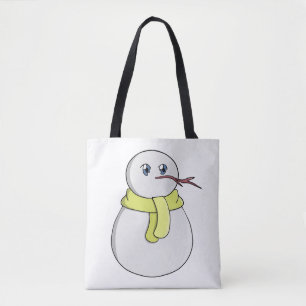 Snögubbe med gult scarf tygkasse