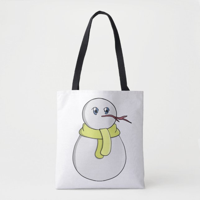 Snögubbe med gult scarf tygkasse (Framsida)
