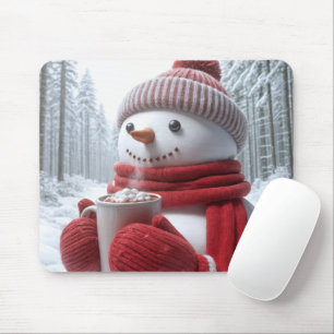 Snögubbe med Hett Chocolate Musmatta