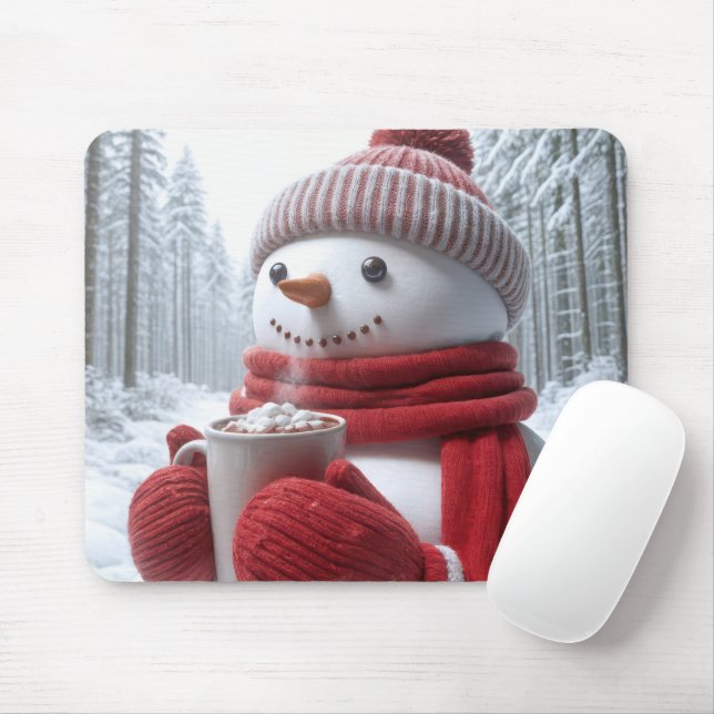 Snögubbe med Hett Chocolate Musmatta (Med mus)