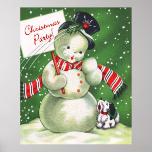 Snögubbe med hunden poster