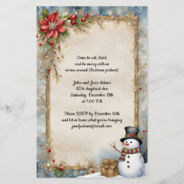 Snögubbe med inbjudan till Julklapp