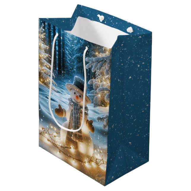 Snögubbe med julafton Ljus (Framsidan Vinklad)