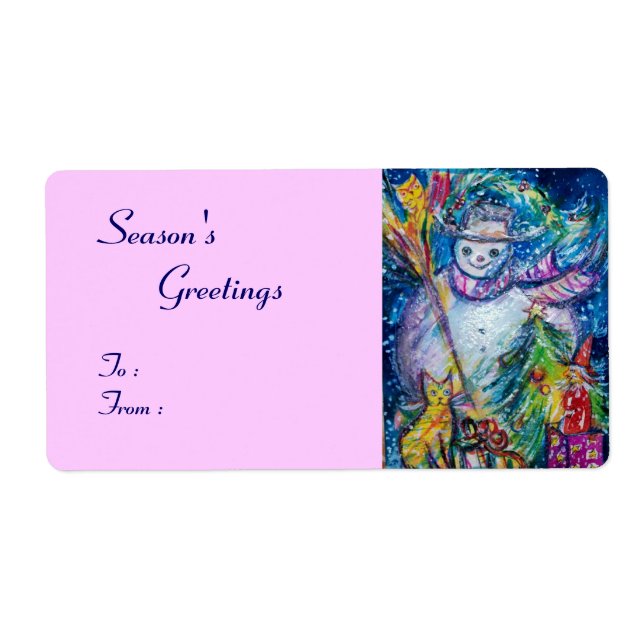 SNÖGUBBE MED JULGRAN, UGGLA OCH LEKSAKER FRAKTSEDEL (Framsidan)