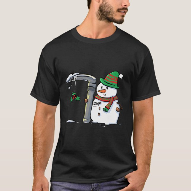 Snögubbe med Mac 3-anestesi för jul T Shirt (Framsida)