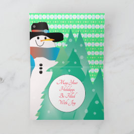 Snögubbe med mönstrad accent helgkort