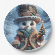 Snögubbe med nyår Träd, jul, författare Nat