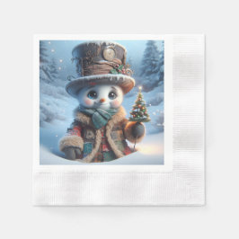 Snögubbe med nyår Träd, jul, författare Nat Pappersservett