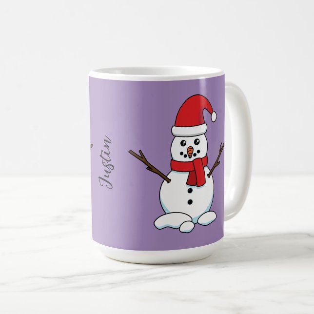 Snögubbe med Red Bonnet och Scarf Kaffemugg (Framsida höger)